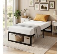 HOMCOM - Marco de cama de 90 x 200 cm con somier, cama individual con soporte para láminas de metal, almacenamiento inferior de 32,5 cm, sin ruidos, montaje fácil, negro