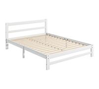 HOMCOM Marco de Cama de Madera 195x141 cm Carga 300 kg Blanco