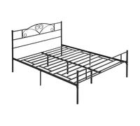 HOMCOM Marco de Cama Doble de Metal para Colchón 150x200 cm con Cabecera y Patas de 31 cm Estructura de Cama Matrimonio con Espacio Bajo de Almacenamiento 158x211x106 cm Negro