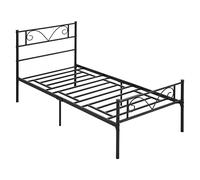 HOMCOM Marco de Cama Individual de Metal 31 cm 95x196x100 cm Negro