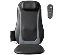 HOMCOM Masajeador de espalda Shiatsu con calor, masaje profundo y vibración de asiento de 3 niveles, masajeador para dolores de espalda
