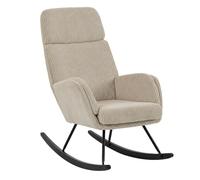 HOMCOM Mecedora, Terciopelo de Pana, Respaldo Alto, Reposabrazos, Beige | Mecedora, asiento acolchado, patas de goma, mecedora moderna, para sala de estar, dormitorio