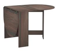 HOMCOM Mesa ahorra espacio de madera con 2 solapas ovaladas, mesa plegable para comedor y cocina, 163 x 80 x 75 cm, marrón