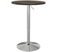 HOMCOM Mesa Alta Cocina Bar 2 Personas Ajustable 60x60x91 cm Nogal