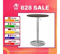 HOMCOM Mesa Alta Cocina Bar 2 Personas Ajustable 60x60x91 cm Nogal
