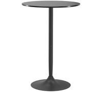 HOMCOM Mesa Alta de Bar Moderna, Mesa de Cocina Redonda para 2 Personas con Base de Acero y Tablero de MDF, Ø70 x 102 cm, Negro
