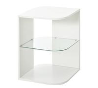 HOMCOM - Mesa Auxiliar, diseño contemporáneo, Punta de sofá, Estante de Vidrio Templado