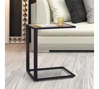 HOMCOM Mesa Auxiliar para Sofá en Forma de C Marco Metal 40,6x50,8x64,2 cm Color Negro