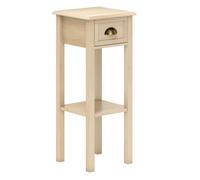 Homcom mesa auxiliar rústica, mesa auxiliar para sofá, con cajón y estante, mesita de noche para salón, dormitorio, 30x30x75 cm, madera natural