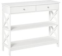 Homcom Mesa consola 100x30.5x80 cm blanco