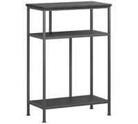 HOMCOM Mesa Consola a 3 Estantes con Estructura de Metal y Madera, 55x30x81 cm, Negro
