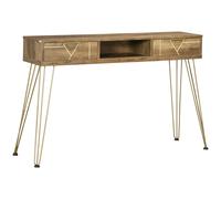HOMCOM Mesa Consola con 2 Cajones Estante Abierto y Patas de Acero 120x29x79 cm Bronze