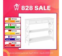 HOMCOM Mesa Consola de Entrada Recibidor con 2 Cajones 2 Estantes 100x30,5x80cm BLANCO