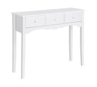 HOMCOM Mueble Mesa Recibidor tipo Consola de Entrada y Mesa Auxiliar con 3 Cajones en Color Blanco y Material de Madera 100x32x85cm Aosom España