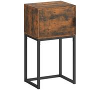 HOMCOM Mesa consola estrecha, con armario, diseño industrial, salón y pasillo, 40x30x76cm, Marrón-Rústico Aosom España