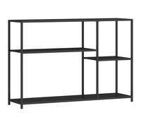 HOMCOM Mesa consola estrecha de 4 niveles estilo industrial estructura de acero, 110x30x75 cm, Negro