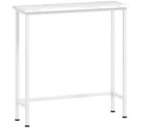HOMCOM Mesa Consola Mesa de Pasillo con Patas Ajustables Bandas Anti Vuelco 75x24x76 cm para Espacios Reducidos Blanco Aosom España