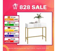 HOMCOM Mesa Consola Moderna 2 Cajones Antivuelco 80x31,5x75 cm Blanco