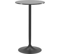 HOMCOM Mesa de Bar Redonda Mesa Alta de Cocina Moderna con Encimera Laminada y Marco de Acero para 2 Personas para Casa Comedor Ø60x102 cm Negro