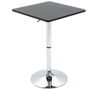 HOMCOM Mesa de bar ajustable en altura, 360° giratoria, patas resistentes a los arañazos, base de metal estable, Negro/Plata
