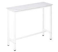 HOMCOM Mesa de Bar Alta con Encimera de Melamina Efecto Marmoleado y Patas de Acero Estilo Moderno para Cocina Comedor 120x40x100 cm Aosom España