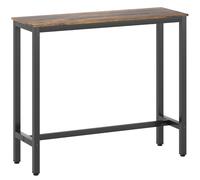 HOMCOM Mesa de Bar Alta Rectangular Mesa Alta de Cocina con Estructura de Acero para Cocina y Comedor Marrón Rústico Aosom España