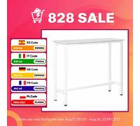 HOMCOM Mesa de Bar Mesa Alta con Encimera Melamina 120x40x100 cm Blanco