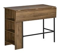 HOMCOM Mesa de Bar Extensible Mesa Alta de Bistró 120x76x91,4 cm Marrón