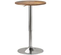 HOMCOM Mesa de Bar Mesa Bistró Alta Altura regulable 67-93 cm Tablero giratorio 360° marrón