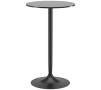 HOMCOM Mesa de Bar Redonda, Mesa de Comedor, Ø60x102 cm, con Encimera Laminada y Marco de Acero, para 2 Personas, Moderna, para Casa, Cocina, Negro