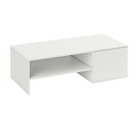 HOMCOM Mesa de centro ajustable, rieles metálicos, tablero de partículas, protectores para patas, Blanco Aosom España