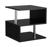 HOMCOM Mesa de Centro Café Forma S con Compartimento Abierto 50x50x50 cm Diseño Elegante Negro para Salón Moderno Aosom España