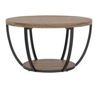 HOMCOM Mesa de Centro con 2 Niveles para Salón 80x80x43,8 cm Marrón y Negro Aosom España