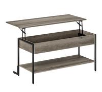 HOMCOM Mesa de Centro con Tapa Elevable Mesa de Sala con Compartimento Oculto y Estante Abierto 95x40x59 cm Gris Aosom España