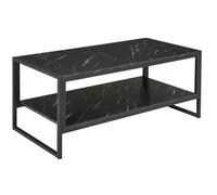 HOMCOM Mesa de Centro de Estilo Moderno con 2 Estantes 106x50x47 cm Negro Aosom España