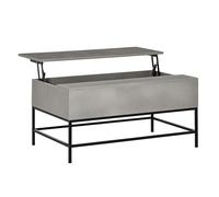 HOMCOM Mesa de Centro Elevable Con Espacio de Almacenaje Oculto para Salón Comedor 90x60,5x45,5 cm Gris Cemento