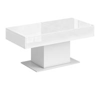 HOMCOM Mesa de Centro Extensible con Compartimento Moderno, 108-178,5x53x49 cm, Blanco Brillante Aosom España