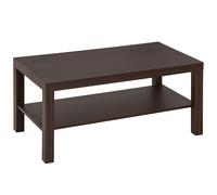 HomCom® Mesa de Centro Mesita Café Mueble Salón Comedor Mesa Auxiliar de 2 Niveles Mesa para Sofá Sala de Estar 90x45x40.5cm Nogal