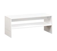 HOMCOM Mesa de Centro Mueble Auxiliar 100x40x41,5 cm Blanco Brillante