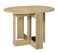 HOMCOM Mesa de Cocina Plegable con 2 Alas Abatibles Mesa Plegable para 1-2 Personas 104x76x73,7 cm Roble