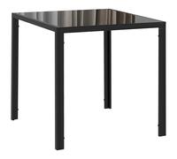 HOMCOM Mesa de comedor cuadrada para 2-4 personas, 75 x 75 x 75 cm, mesa de cocina con tapa de cristal templado y patas de metal, estilo moderno, negro