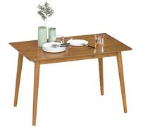 HOMCOM Mesa de comedor de madera con tablero grande para 4-6 personas dim. 120L x 75W x 76H cm