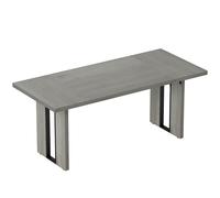 HOMCOM Mesa de Comedor en Estilo Industrial para un Máximo de 8 Personas, en Madera y Acero, 180x80x75 cm, Gris