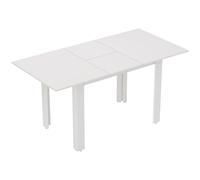 HOMCOM Mesa de Comedor Extensible, 120-160 x 70 cm, Mesa de Cocina Ajustable para 4-6 Personas, MDF, Blanco de Alto Brillo