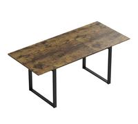 HOMCOM Mesa de comedor extensible 140-180 cm para 6-8 personas, rectangular estilo industrial con estructura de acero, efecto madera de tigre