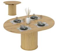 HOMCOM Mesa de Comedor Extensible 6-8 Pers MDF Madera Natural 110/150x75cm Co...