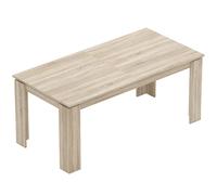 HOMCOM Mesa de comedor extensible, de 180 a 260 cm, para 6-10 personas, madera