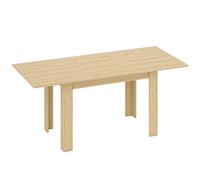 HOMCOM Mesa de comedor extensible, mesa de cocina rectangular, para 6-8 personas, 140-180x80 cm, efecto madera natural