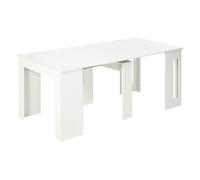 HOMCOM Mesa de Comedor Extensible para 4-6 Personas Mesa Consola con Alas Abatibles Mesa Auxiliar Multifuncional para Estudio Cocina Carga 60 kg 180x85x75 cm Blanco