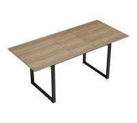 HOMCOM Mesa de comedor extensible rectangular para 6 a 8 personas, mesa de cocina con extensión 140-180 cm, efecto madera natural Aosom España